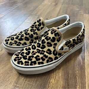 Leopard Slip On Vans, Size 9
